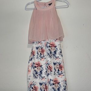 Pink/White/Navy/Cream Floral Fitted Dress
